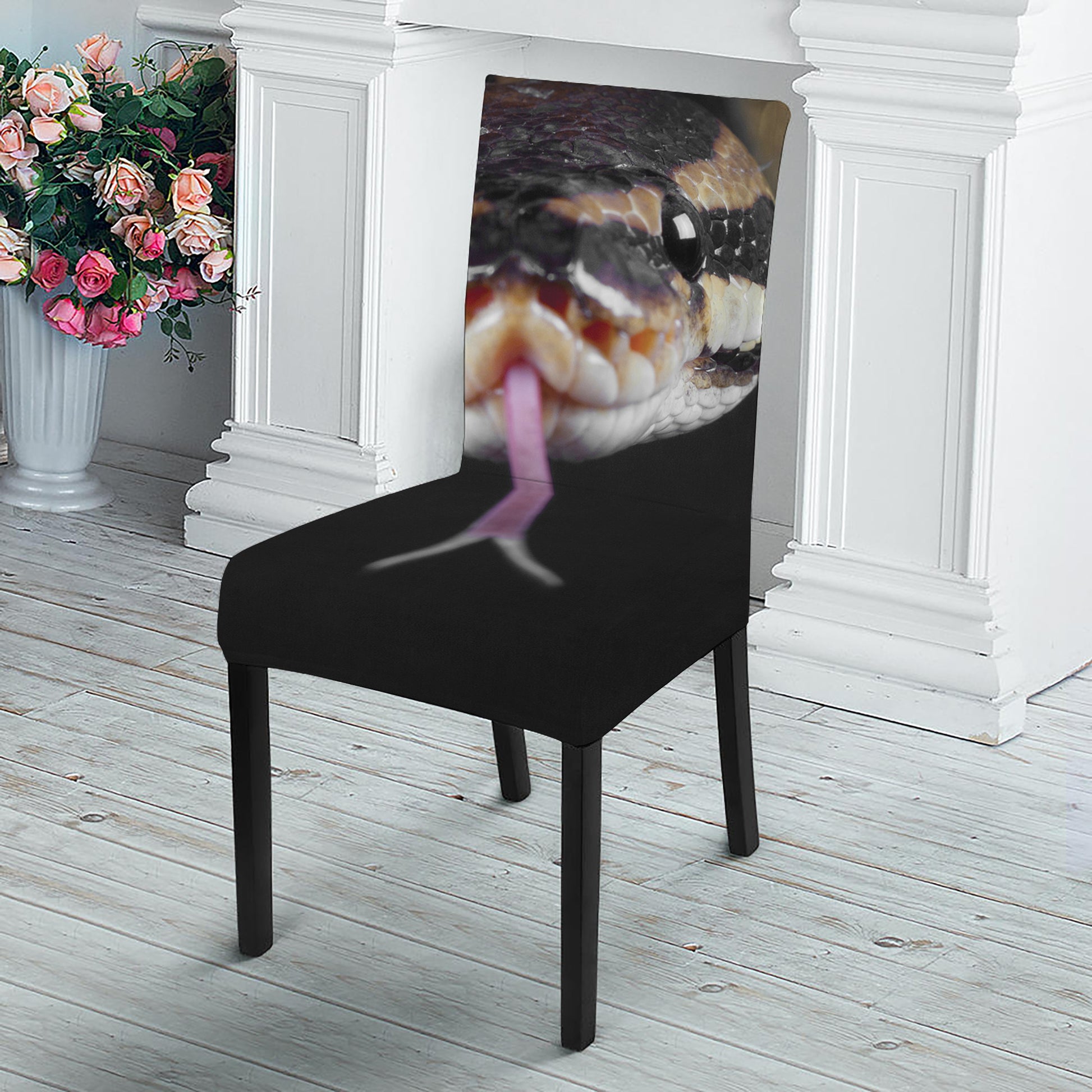 Python Snake Print Dining Chair Slipcover