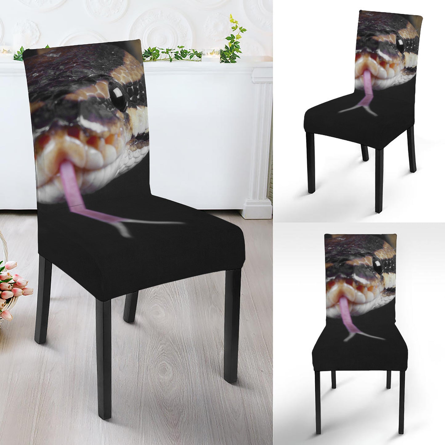 Python Snake Print Dining Chair Slipcover