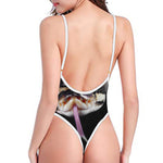 Python Snake Print High Cut One Piece Swimsuit
