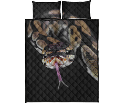 Python Snake Print Quilt Bed Set