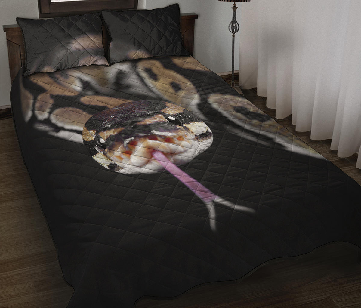 Python Snake Print Quilt Bed Set