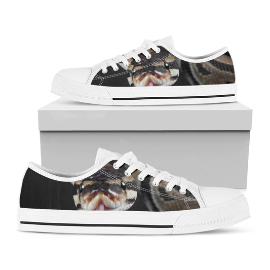 Python Snake Print White Low Top Shoes