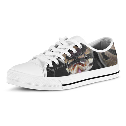Python Snake Print White Low Top Shoes