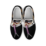 Python Snake Print White Slip On Shoes