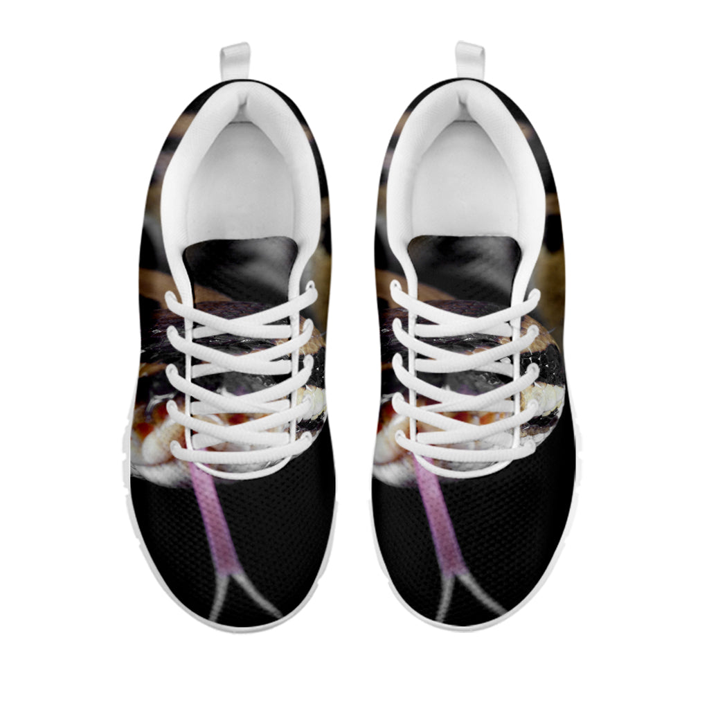 Python Snake Print White Sneakers