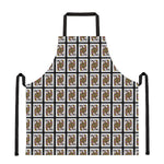 Queen Of Clubs Playing Card Pattern Print Apron