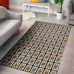 Queen Of Clubs Playing Card Pattern Print Area Rug