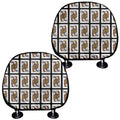 Queen Of Clubs Pattern Print Car Headrest Covers
