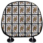 Queen Of Clubs Playing Card Pattern Print Car Headrest Covers