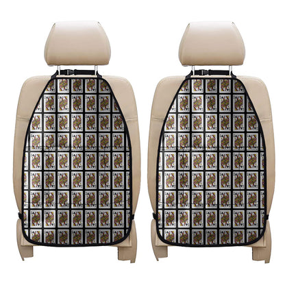 Queen Of Clubs Playing Card Pattern Print Car Seat Organizers