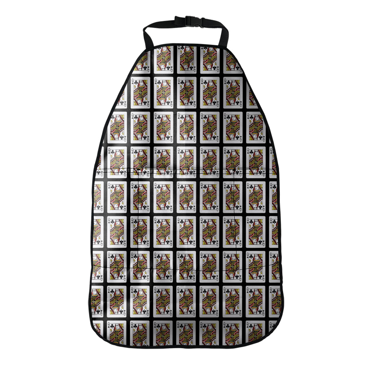 Queen Of Clubs Playing Card Pattern Print Car Seat Organizers
