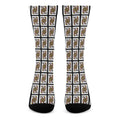 Queen Of Clubs Pattern Print Crew Socks