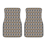 Queen Of Clubs Playing Card Pattern Print Front Car Floor Mats