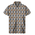 Queen Of Clubs Pattern Print Men's Short Sleeve Shirt