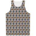 Queen Of Clubs Pattern Print Men's Tank Top