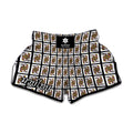 Queen Of Clubs Pattern Print Muay Thai Boxing Shorts