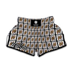 Queen Of Clubs Playing Card Pattern Print Muay Thai Boxing Shorts