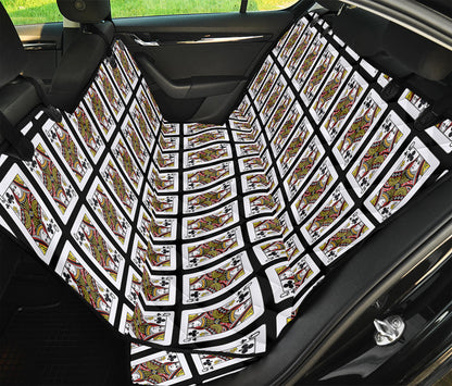 Queen Of Clubs Playing Card Pattern Print Pet Car Back Seat Cover