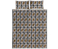 Queen Of Clubs Playing Card Pattern Print Quilt Bed Set