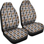 Queen Of Clubs Playing Card Pattern Print Universal Fit Car Seat Covers