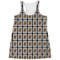 Queen Of Clubs Pattern Print Women's Racerback Tank Top