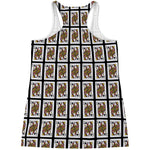 Queen Of Clubs Playing Card Pattern Print Women's Racerback Tank Top