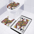 Queen Of Clubs Playing Card Print 3 Piece Bath Mat Set