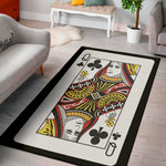 Queen Of Clubs Playing Card Print Area Rug