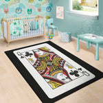 Queen Of Clubs Playing Card Print Area Rug