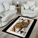 Queen Of Clubs Playing Card Print Area Rug