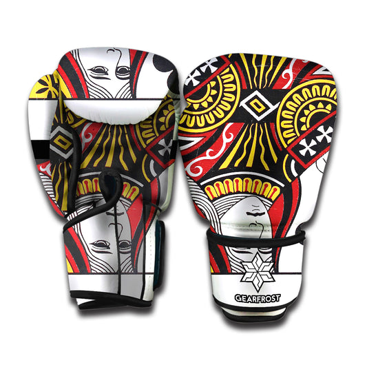 Queen Of Clubs Playing Card Print Boxing Gloves