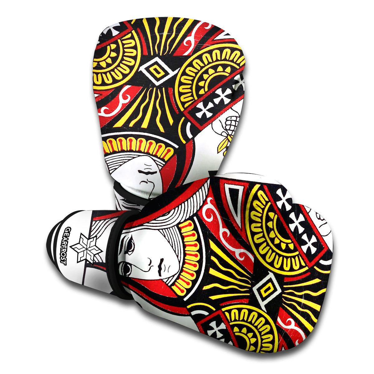 Queen Of Clubs Playing Card Print Boxing Gloves