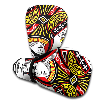 Queen Of Clubs Playing Card Print Boxing Gloves