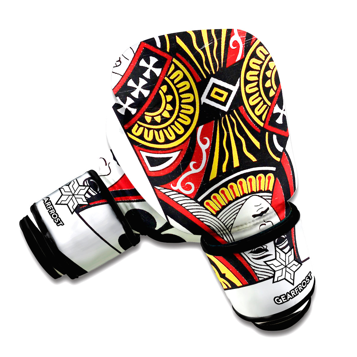 Queen Of Clubs Playing Card Print Boxing Gloves