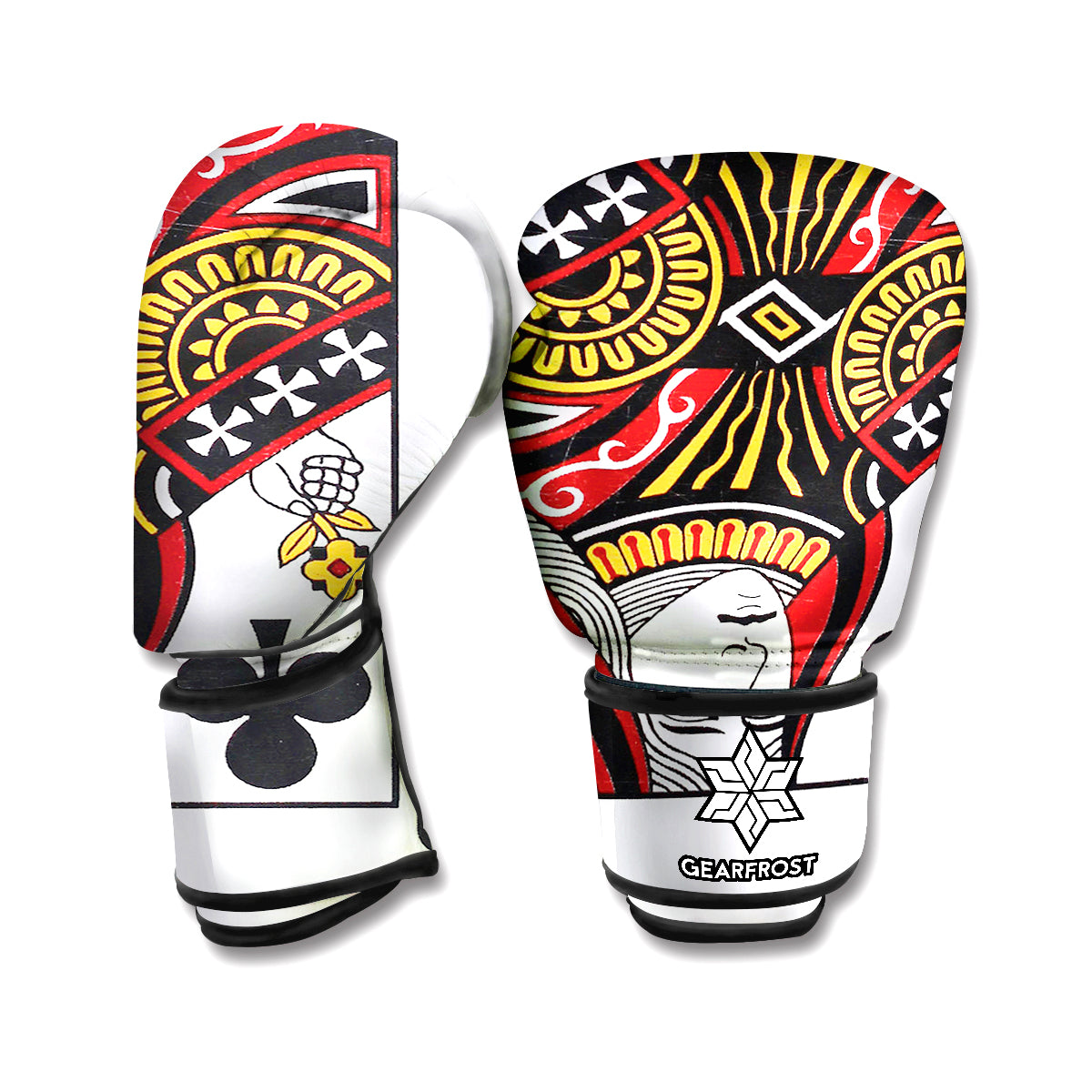 Queen Of Clubs Playing Card Print Boxing Gloves