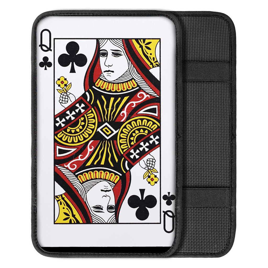 Queen Of Clubs Playing Card Print Car Center Console Cover