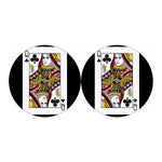 Queen Of Clubs Playing Card Print Car Coasters