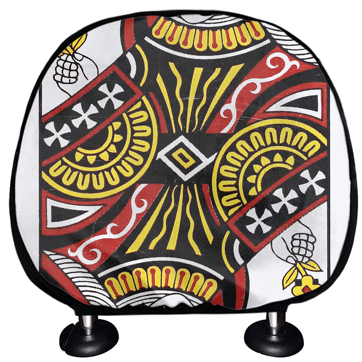 Queen Of Clubs Playing Card Print Car Headrest Covers