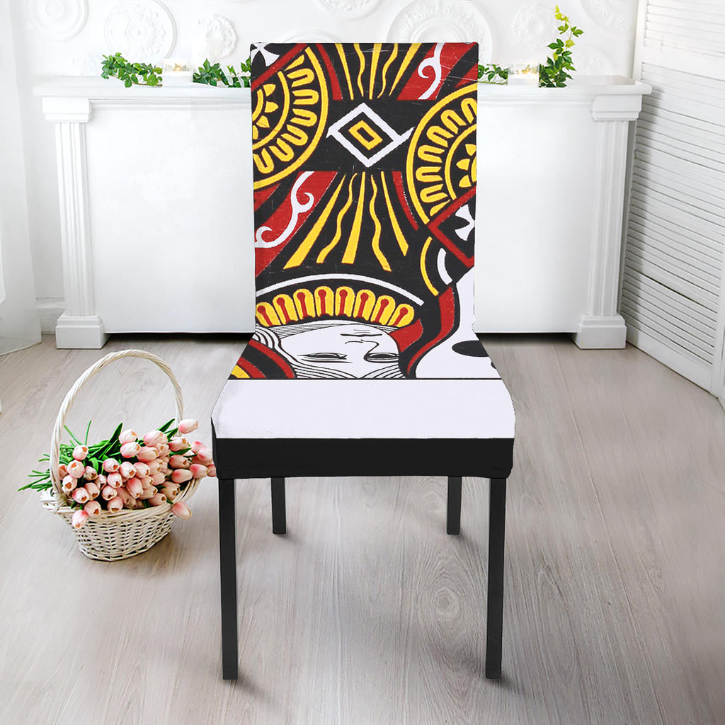 Queen Of Clubs Playing Card Print Dining Chair Slipcover