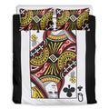 Queen Of Clubs Playing Card Print Duvet Cover Bedding Set