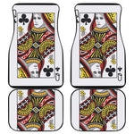 Queen Of Clubs Playing Card Print Front and Back Car Floor Mats