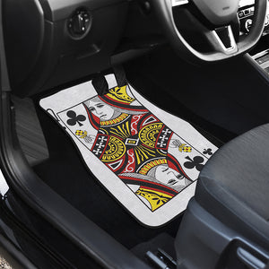 Queen Of Clubs Playing Card Print Front Car Floor Mats