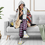 Queen Of Clubs Playing Card Print Hooded Blanket