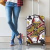 Queen Of Clubs Playing Card Print Luggage Cover