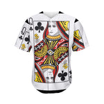 Queen Of Clubs Playing Card Print Men's Baseball Jersey