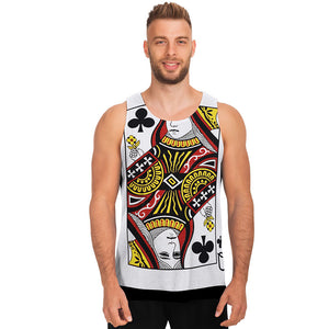 Queen Of Clubs Playing Card Print Men's Tank Top