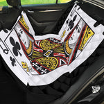 Queen Of Clubs Playing Card Print Pet Car Back Seat Cover