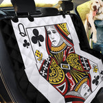 Queen Of Clubs Playing Card Print Pet Car Back Seat Cover