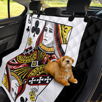 Queen Of Clubs Playing Card Print Pet Car Back Seat Cover