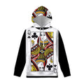 Queen Of Clubs Playing Card Print Pullover Hoodie